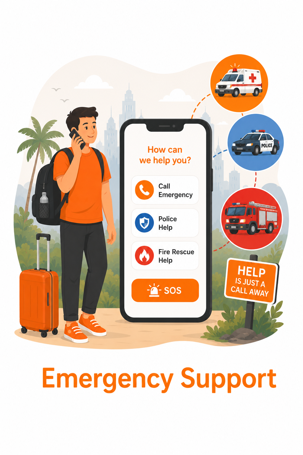 Emergency support in the TourPal app